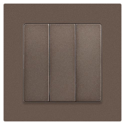  Выключатель 3-кл. СП Accent 6-106-08 10А IP20 250В AL/CU бронза Intro Б0063547 фото в каталоге от BTSprom.by