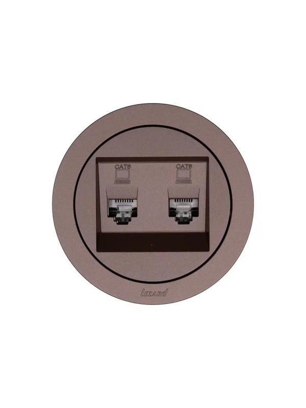  Розетка компьютерная 2-м СП OSEN кат.6 с модулем механизм шоколад LEZARD 743-7388-142 фото в каталоге от BTSprom.by