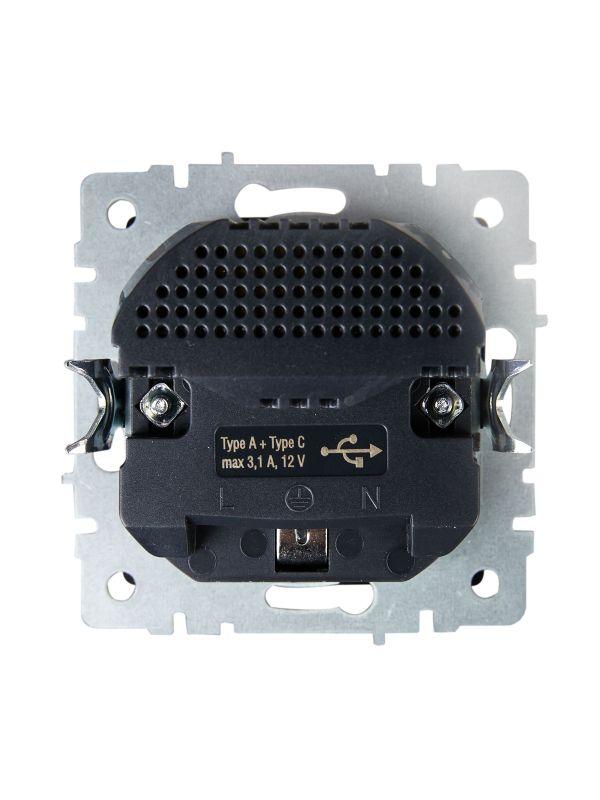  Розетка BRITE РЮш11-1-БрГ 16А с USB A+C 18Вт с заземл. защ. шторки механизм графит IEK BR-R14-16-U22-018-K53 фото в каталоге от BTSprom.by