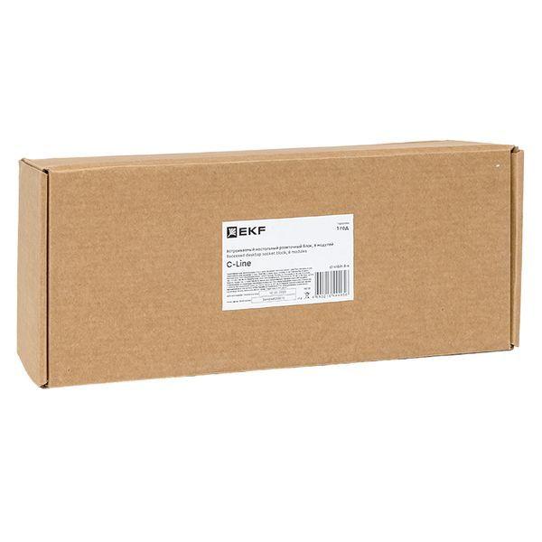  Блок розеточный встраиваемый настольный 8 модулей C-Line EKF cl-vnbin-8-s фото в каталоге от BTSprom.by