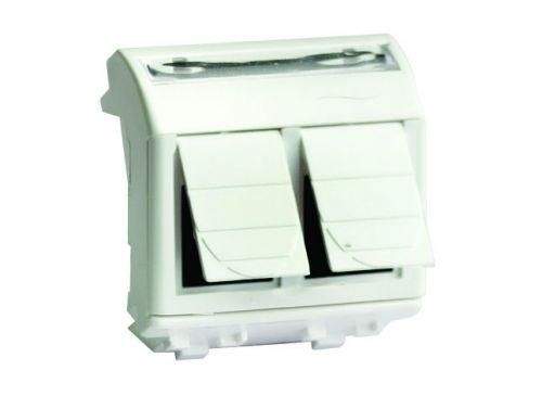 розетка компьютерная 2-м сп 2мод. brava rj45 кат.5e сл. кость dkc 75656s от BTSprom.by