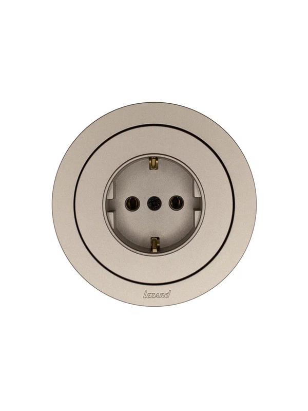  Розетка 1-м OSEN IP20 16А с заземл. ПБТ механизм титан LEZARD 743-3788-122B фото в каталоге от BTSprom.by