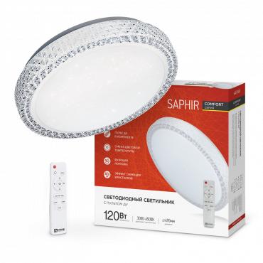 светильник светодиодный comfort saphir 120вт 230в 3000-6500к 9600лм 490х115мм с пультом ду in home 4690612041926 от BTSprom.by