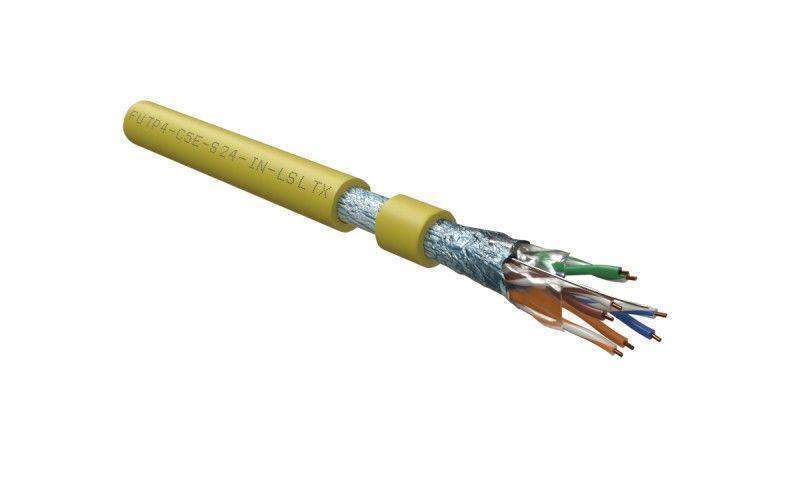 кабель витая пара f/utp кат.5e 4 пары 24 awg ож solid экран-фольга нг(а)-lsltx внутр. futp4-c5e-s24-in-lsltx-yl-305 желт. (уп.305м) hyperline 444608 от BTSprom.by