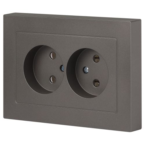  Розетка 2-м СП Accent 6-204-09 16А IP20 250В 2P AL/CU титан Intro Б0063433 фото в каталоге от BTSprom.by