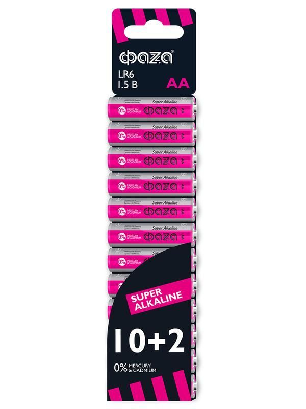элемент питания алкалиновый aa/lr6 1.5в super alkaline sbl-10+2 (уп.12шт) фаzа 2854582 от BTSprom.by