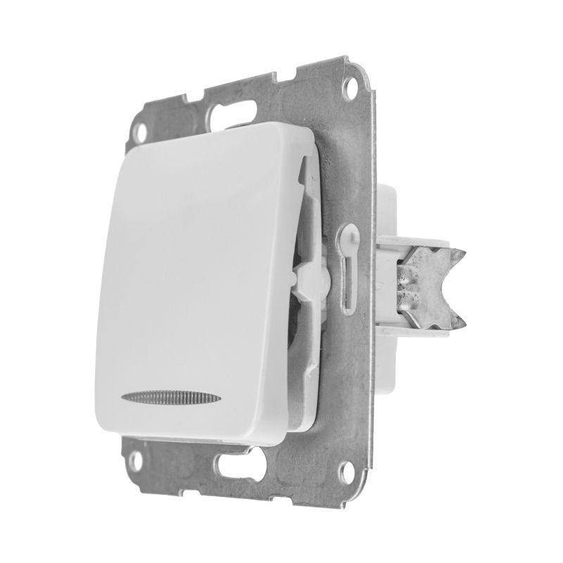  Выключатель 1-кл. СП DEA 10А с подсветкой механизм бел. Kranz KR-78-0201 фото в каталоге от BTSprom.by