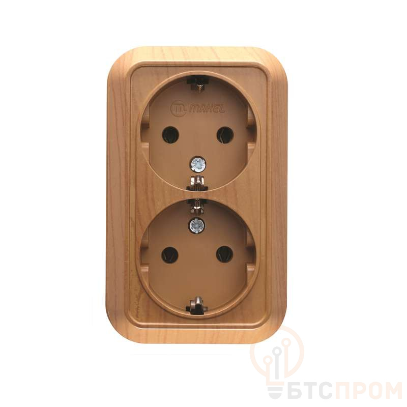 Розетка 2-м ОП 16А IP20 с заземл. дуб Makel 45382 фото в каталоге от BTSprom.by  Розетка 2-м ОП 16А IP20 с заземл. дуб Makel 45382 фото в каталоге от BTSprom.by