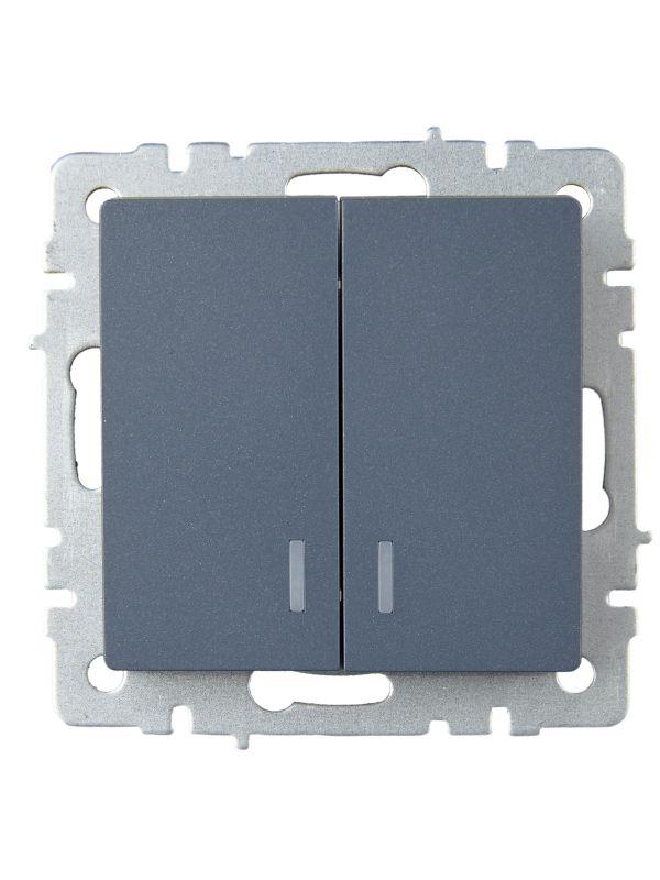  Выключатель 2-кл. СП BRITE ВС10-2-1-БрМ 10А с индик. механизм маренго IEK BR-V20-1-10-K35 фото в каталоге от BTSprom.by