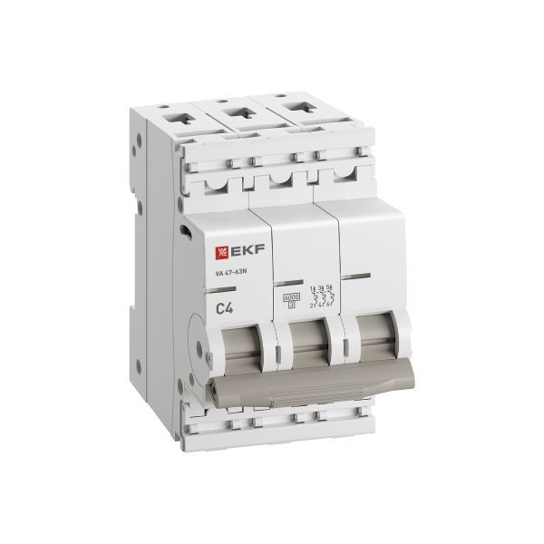  Выключатель автоматический модульный 3п C 4А 6кА ВА 47-63N PROxima EKF M636304C фото в каталоге от BTSprom.by