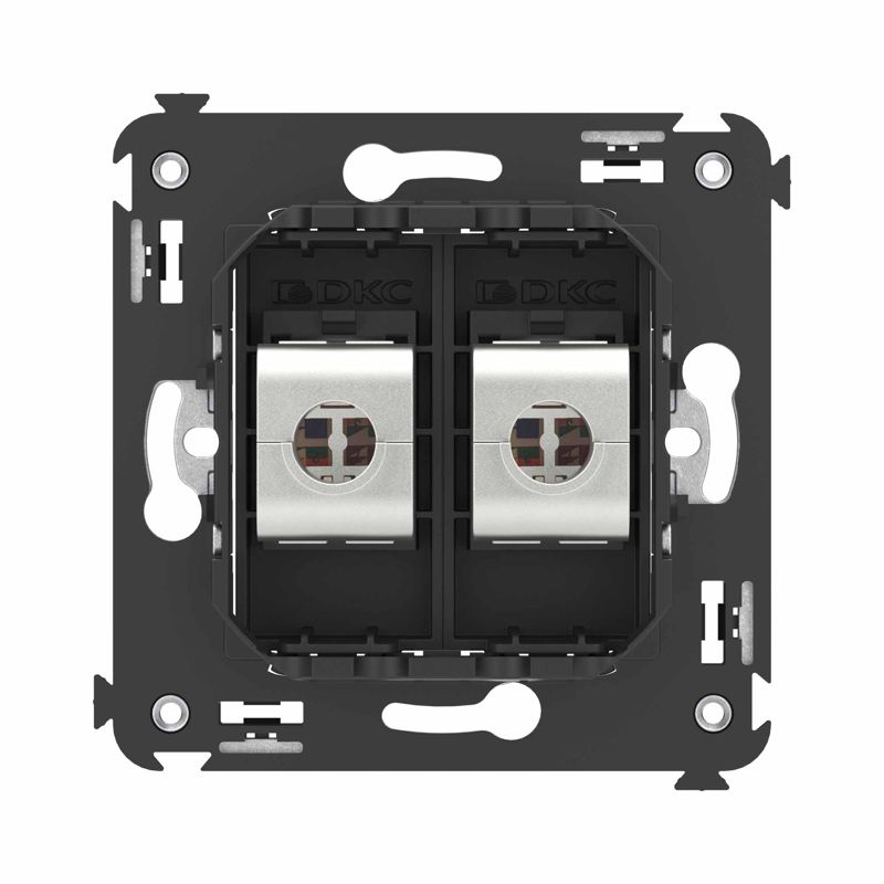  Розетка компьютерная 2-м СП Avanti "Черный матовый" RJ45 кат.6 без шторок экранир. механизм DKC 4412794 фото в каталоге от BTSprom.by