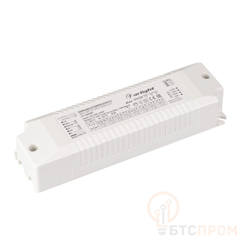 Блок питания ARJ-SP-12-PFC-DT8-ССT (12Вт 9-42В 0.12-0.35А) IP20 пластик Arlight 040500 фото в каталоге от BTSprom.by  Блок питания ARJ-SP-12-PFC-DT8-ССT (12Вт 9-42В 0.12-0.35А) IP20 пластик Arlight 040500 фото в каталоге от BTSprom.by