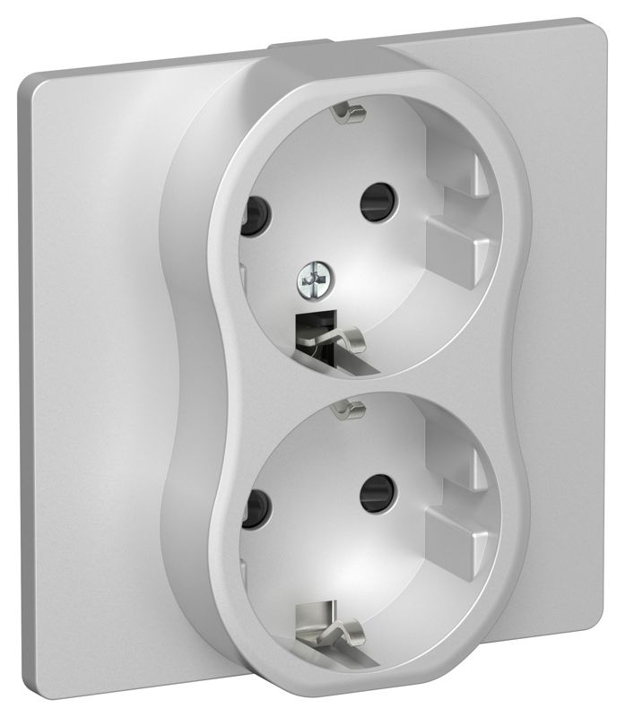 розетка 2-м сп flite рсш12-1-к-фла 16а с заземл. с защ. шторками безвинтовое крепление в сборе механизм алюм. iek fi-r24c-16-1-k47 от BTSprom.by