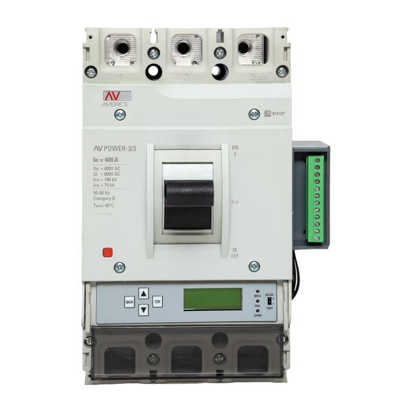  Выключатель автоматический 400А 100кА AV POWER-3/3 ETU6.2 AVERES EKF mccb-33-400H-6.2-av фото в каталоге от BTSprom.by