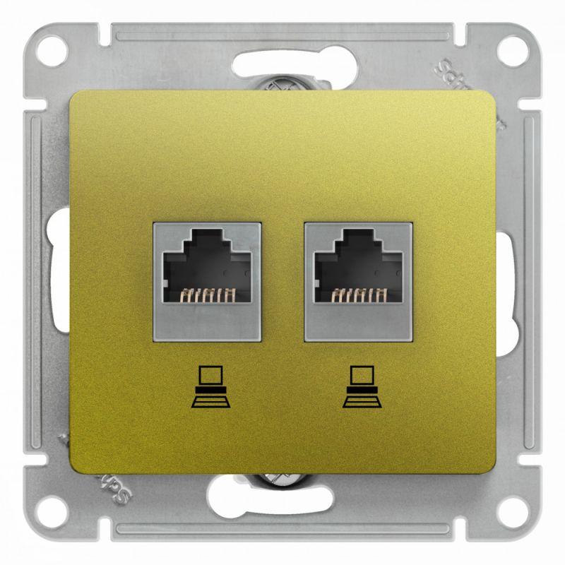 розетка компьютерная 2-м glossa rj45 кат.5e механизм фисташк. se gsl001085kk от BTSprom.by