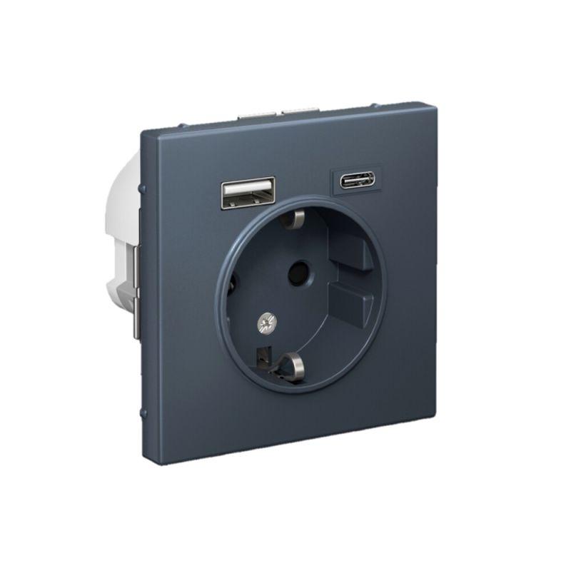  Розетка ArtGallery 16А с 2-мя заряд. устройствами USB A+C 5В/2.4А/3А 2х5В/1.5А механизм грифель SE GAL000732 фото в каталоге от BTSprom.by