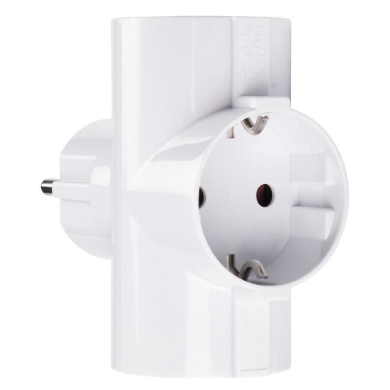 разветвитель 3-м с заземл. 16а ip20 ad-3g-r 3.5квт jazzway 2853363 от BTSprom.by