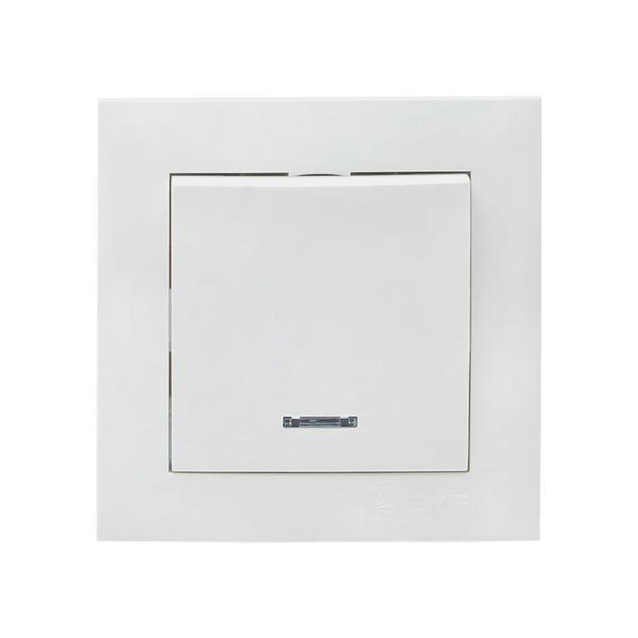 выключатель 1-кл. сп валенсия 10а ip20 с индикатором бел. proxima ekf ewv10-121-10 от BTSprom.by