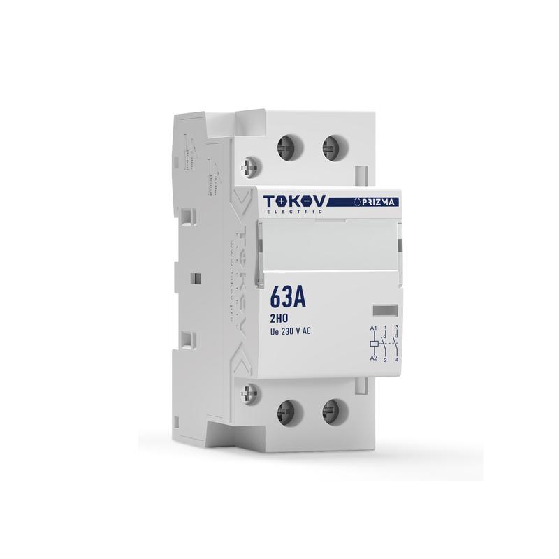 контактор модульный 36мм 63а 230в ас 2но prizma tokov electric tke-pz-mc-2-63-230-20 от BTSprom.by