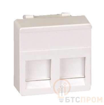  Адаптер на 2 RJ45 коннектора защ. шторки бел. Simon27 27486-35 фото в каталоге от BTSprom.by