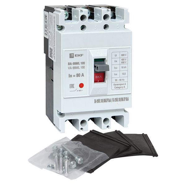  Выключатель автоматический 3п 100/80А 18кА ВА-99МL Basic EKF mccb99-100-80mi фото в каталоге от BTSprom.by