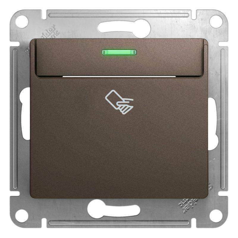 выключатель карточный 1-кл. 1мод. сп glossa 10а ip20 (сх. 6) механизм шоколад. se gsl000869 от BTSprom.by