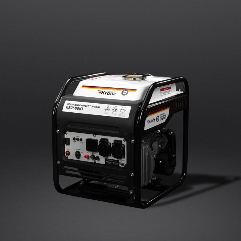  Генератор инверторный KR2500IO 2.5кВт 230В 7л открытый корпус ручной старт KRANZ KR-16-1142 фото в каталоге от BTSprom.by