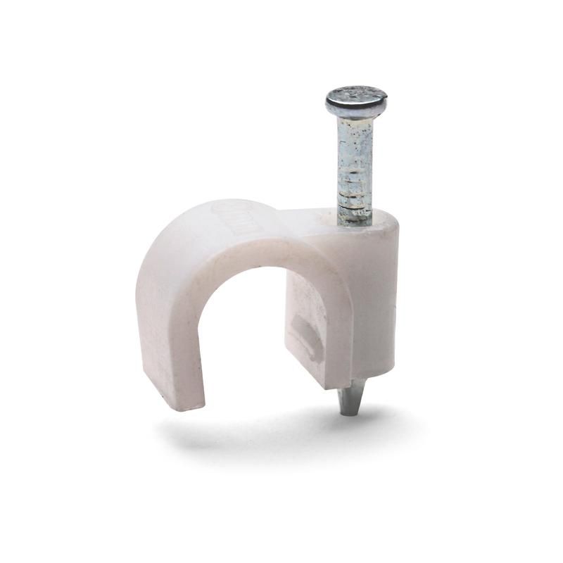 скоба крепежная круглая с гвоздем спк d14мм пластик. (уп.15шт) fortisflex 49464 от BTSprom.by