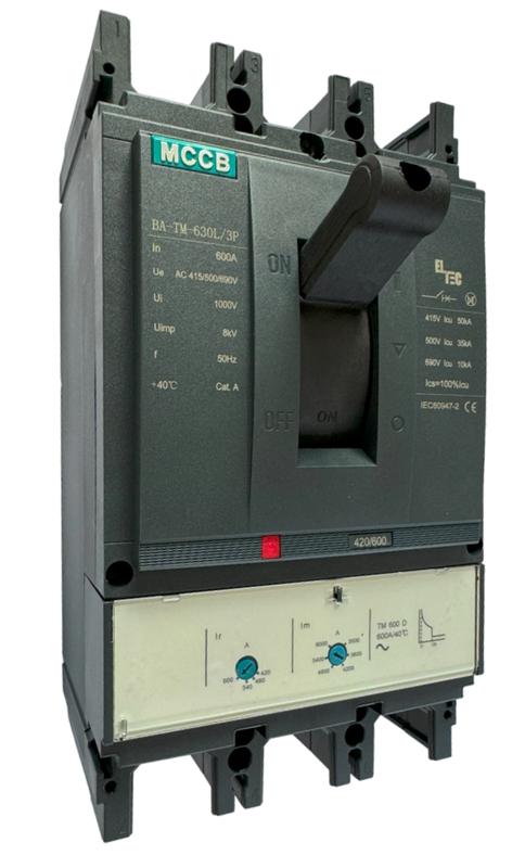  Выключатель автоматический MCCB BA-TM-630L/3P 630А (тепломагнитый ТМ ICU:50KA) ELTEC 1200630 фото в каталоге от BTSprom.by