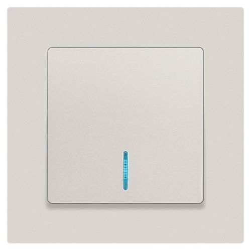  Выключатель 1-кл. СП Accent 6-102-06 10А IP20 250В с подсветкой AL/CU перламутр. Intro Б0063467 фото в каталоге от BTSprom.by
