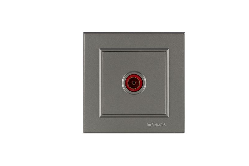 розетка телевизионная оконцевая tv 1-м сп karea ip20 4дб бел. makel 56052027 от BTSprom.by