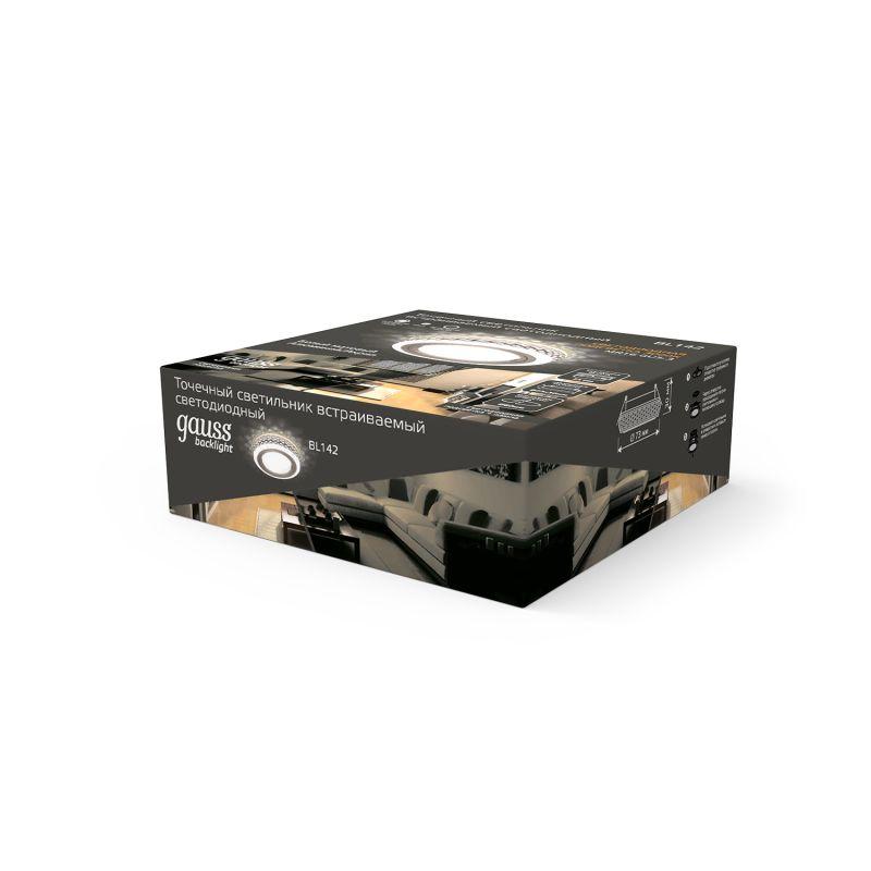 светильник светодиодный backlight 3вт gu5.3 3000к ip20 170-260в дво круг gauss bl142 от BTSprom.by
