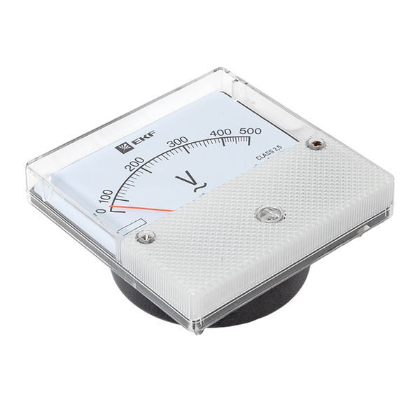  Вольтметр аналоговый VM-A801 на панель 80х80 (круглый вырез) 500В прямое подкл. EKF vm-a801-500/vma-801-500 фото в каталоге от BTSprom.by