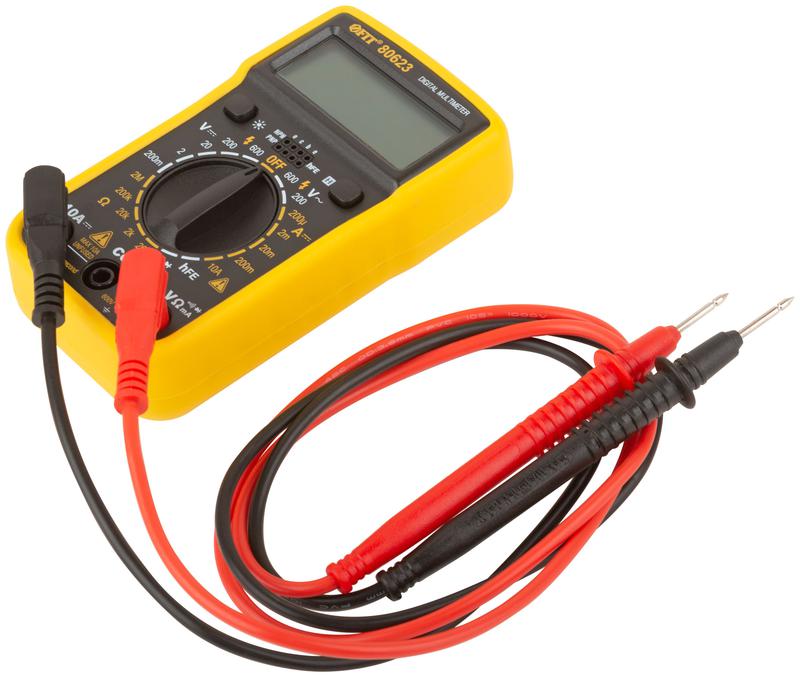  Мультиметр 0.1 мВ-600В; 0.1В-600В; 1 мкА-10 А; 0.1 Ом-2 МОм; коробка FIT 80623 фото в каталоге от BTSprom.by