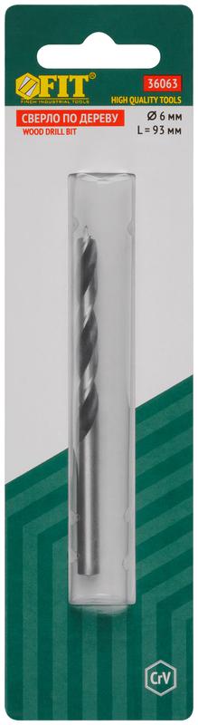  Сверло по дереву CrV Профи 6мм FIT 36063 фото в каталоге от BTSprom.by