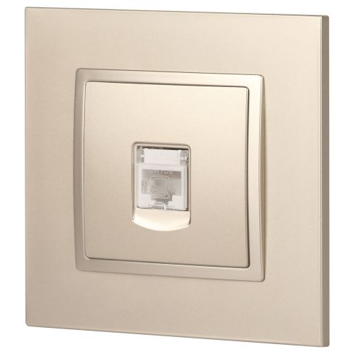  Розетка компьютерная 1-м Elegance 14-3107-04 RJ45 IP20 механизм шампань Эра Б0034305 фото в каталоге от BTSprom.by