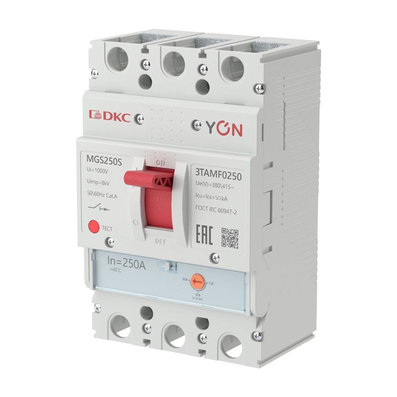 выключатель автоматический yon mgs250s 3p 200-250а 50ка yon (группа dkc) mgs250s-3tamf0250 от BTSprom.by