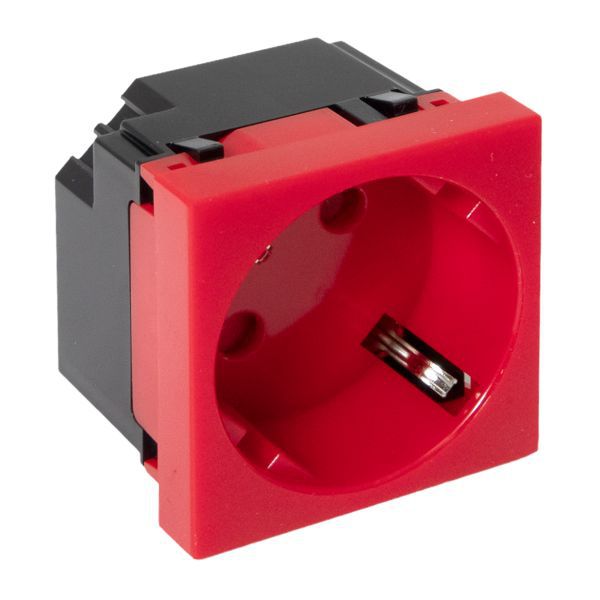  Розетка 45х45 (2 модуля) с заземл. красн. EKF E2MR16-028-70-45-SL фото в каталоге от BTSprom.by