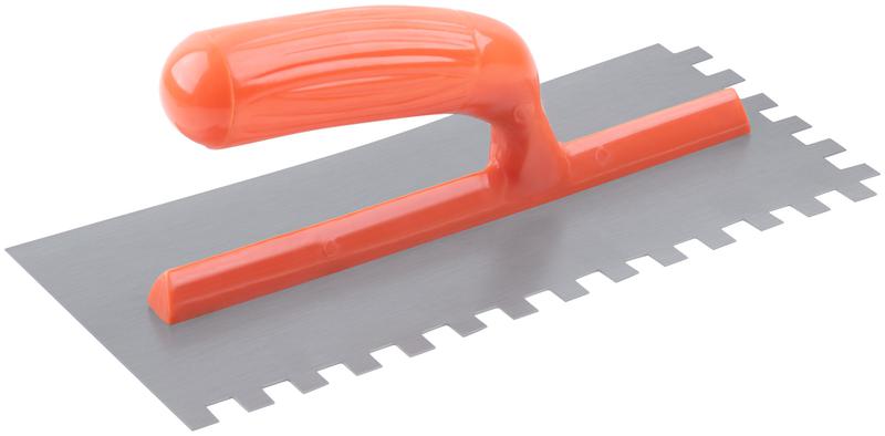  Гладилка зубчатая 280х130мм зуб 10х10мм пластик. ручка стальная КУРС 05139 фото в каталоге от BTSprom.by