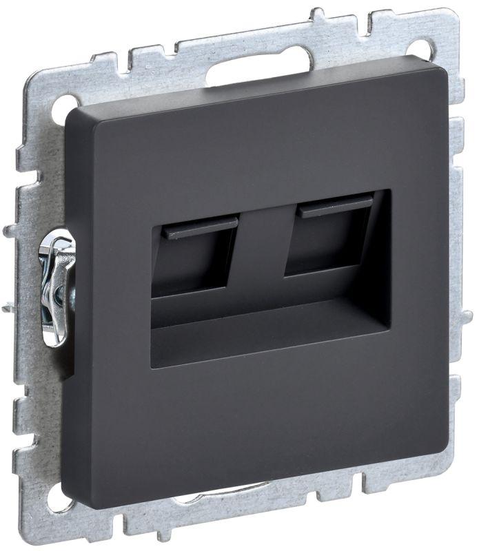 розетка компьютерная 2-м сп brite rj45 кат.5e рк10-2-брг механизм графит iek br-k20-1-k53 от BTSprom.by