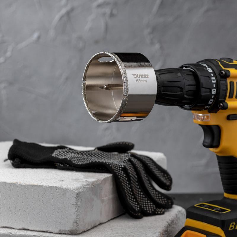  Коронка алмазная 68мм с центровочным сверлом Kranz KR-92-0018 фото в каталоге от BTSprom.by