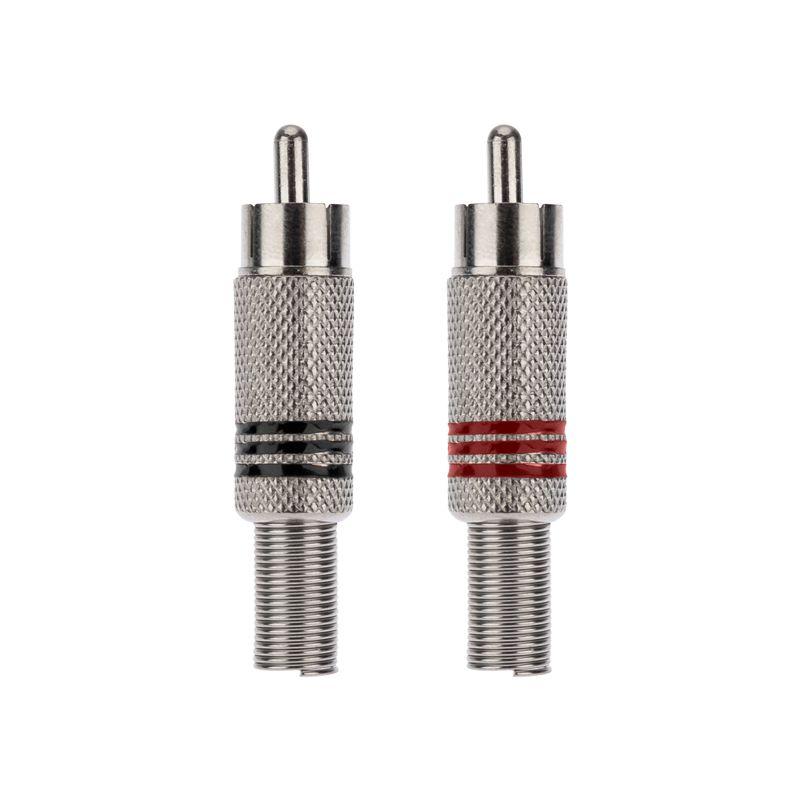  Разъем штекер RCA металл под винт черн./красн. Rexant 14-0410 фото в каталоге от BTSprom.by