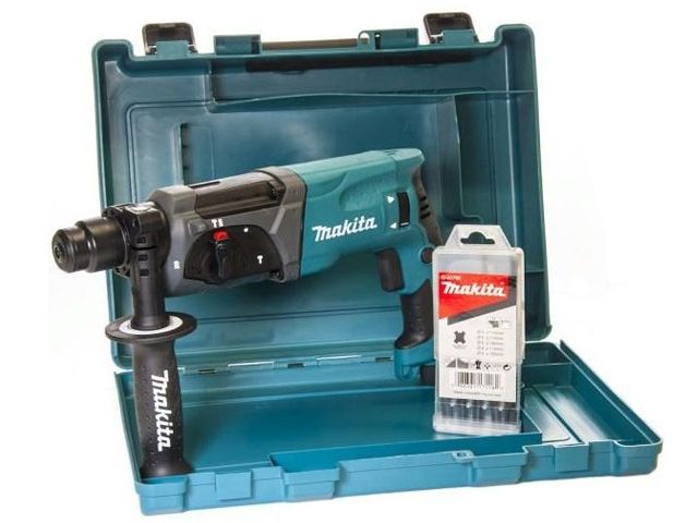 перфоратор makita hr 2470 x15 в чем. + набор буров (780 вт, 2.7 дж, 3 реж., патрон sds-plus, вес 2.6 кг) hr2470x15 от BTSprom.by