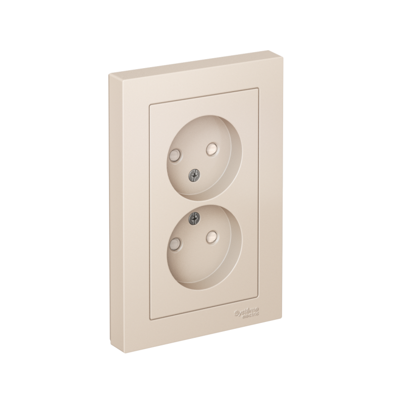 розетка 2-м сп atlasdesign 16а ip20 без заземл. защ. шторки в сборе беж. se atn000222 от BTSprom.by
