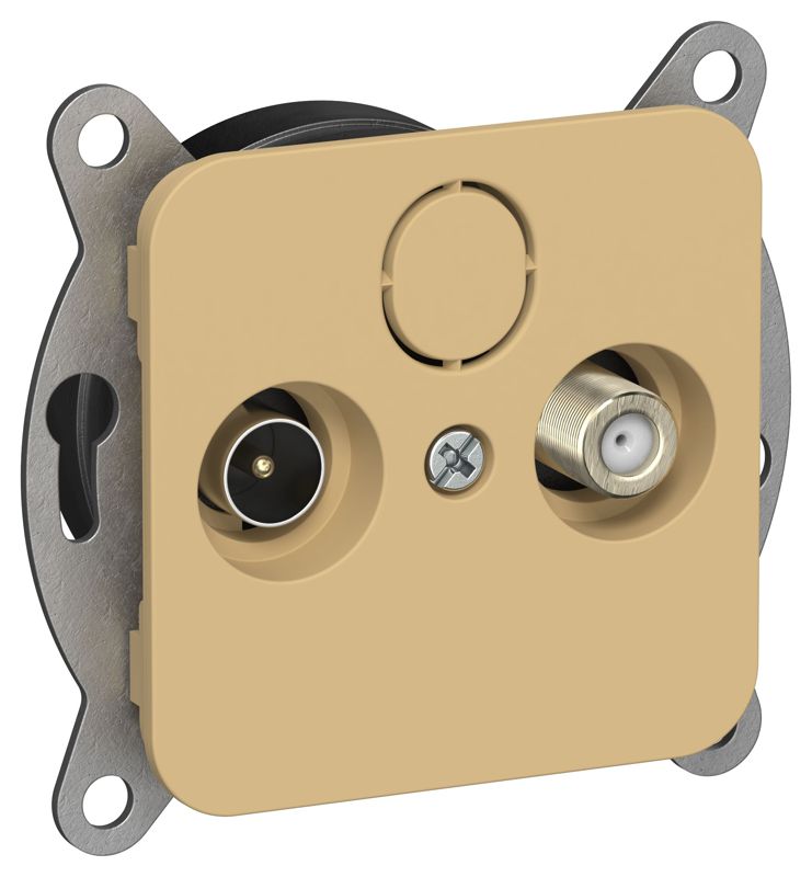 розетка проходная tv/sat 2-м сп flite ртвс-2-1-2-флшм экранир. механизм шамуа iek fi-af23-p-k89 от BTSprom.by