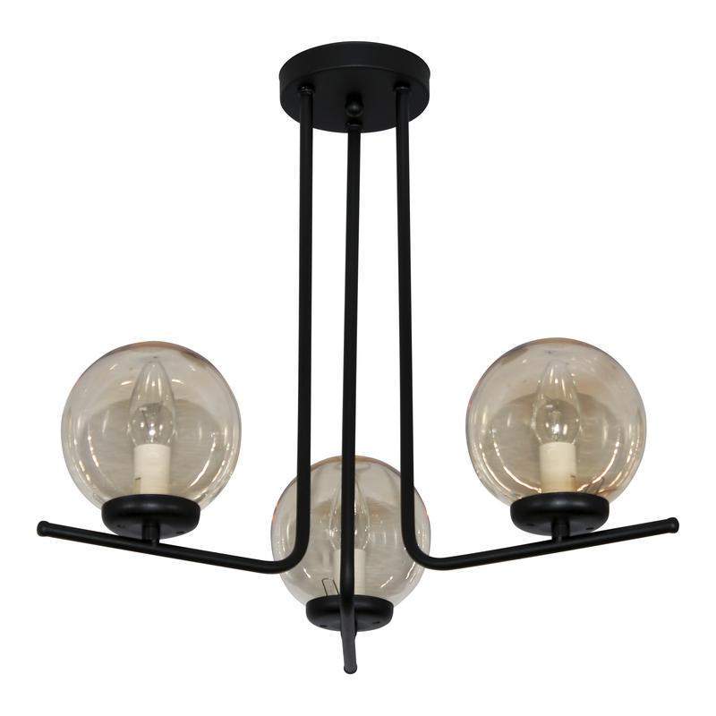  Светильник НПБ 01-3х40-225 "Лоу" 131 (Плафон 7590) E14 [ИМ] потолочный черн. муар Элетех 1005405119 фото в каталоге от BTSprom.by