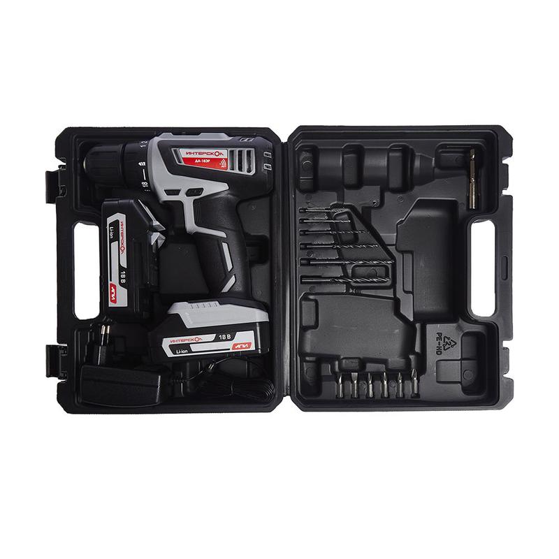  Дрель-шуруповерт аккумуляторная ДА-18ЭР Li-ion АПИ (2 аккум. 2А.ч) ИНТЕРСКОЛ 536.0.2.02 фото в каталоге от BTSprom.by