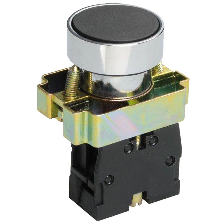 выключатель кнопочный lay5-ва21 без подсветки 1но цилиндр хром d22мм черн.электротехник et012085 от BTSprom.by