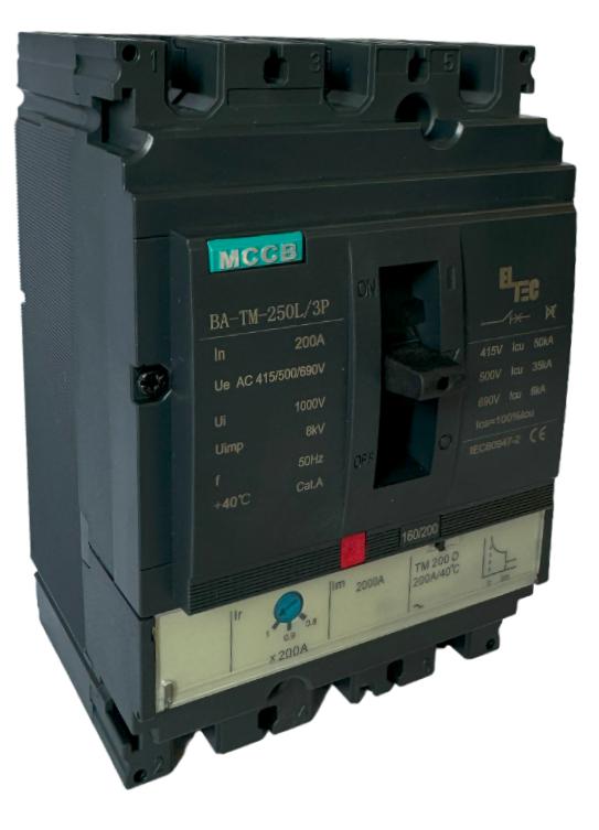 выключатель автоматический mccb ba-tm-250l/3p 200а (тепломагнитый тм icu:50ka) eltec 1200200 от BTSprom.by