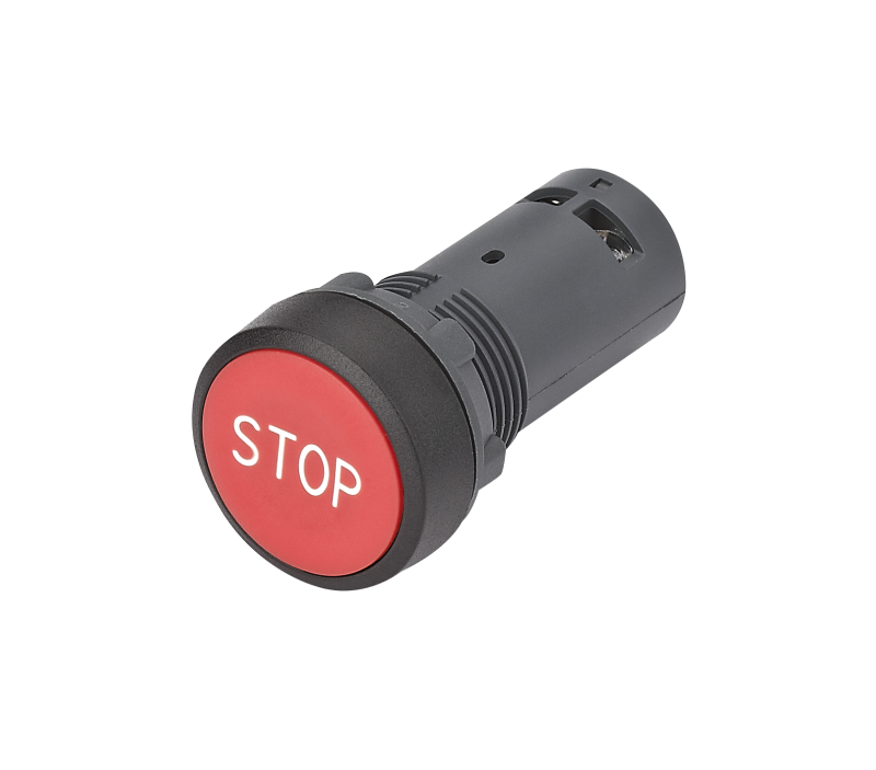 кнопка моноблочная sb7 22мм с возвратом с маркировкой "stop" пластик 1нз ip65 красн. se sb7na4234 от BTSprom.by